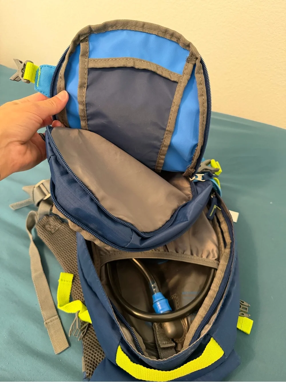 Ozark Trail Blue Lightweight Daypack Backpack - water bladder was never used